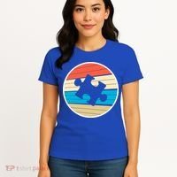 Retro Autism Awareness Puzzle Piece Women's T-Shirt thumb 4