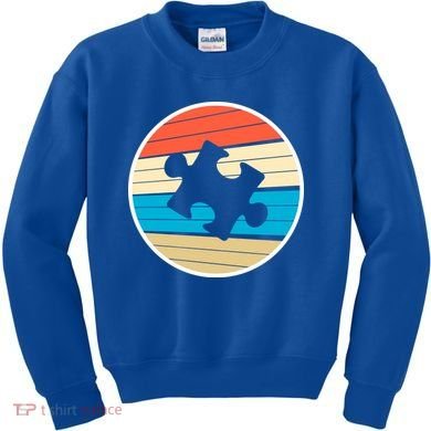 Retro Autism Awareness Puzzle Piece Kids Sweatshirt