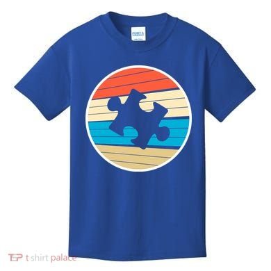 Retro Autism Awareness Puzzle Piece Kids T-Shirt