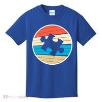 Retro Autism Awareness Puzzle Piece Kids T-Shirt thumb 0