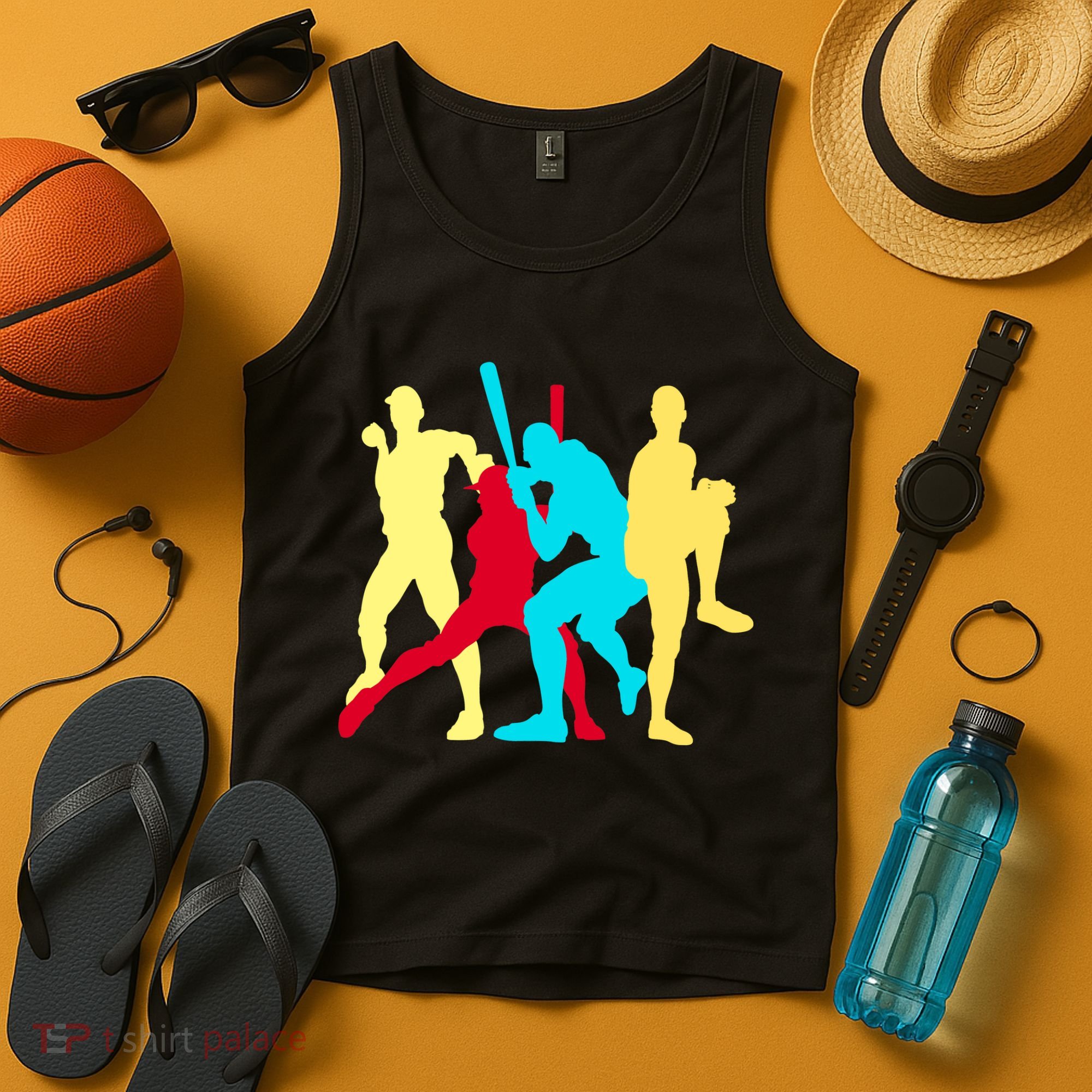 Retro Baseball Poses Tank Top