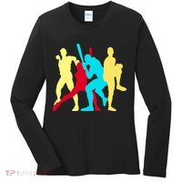Retro Baseball Poses Women's Long Sleeve Shirt thumb 0
