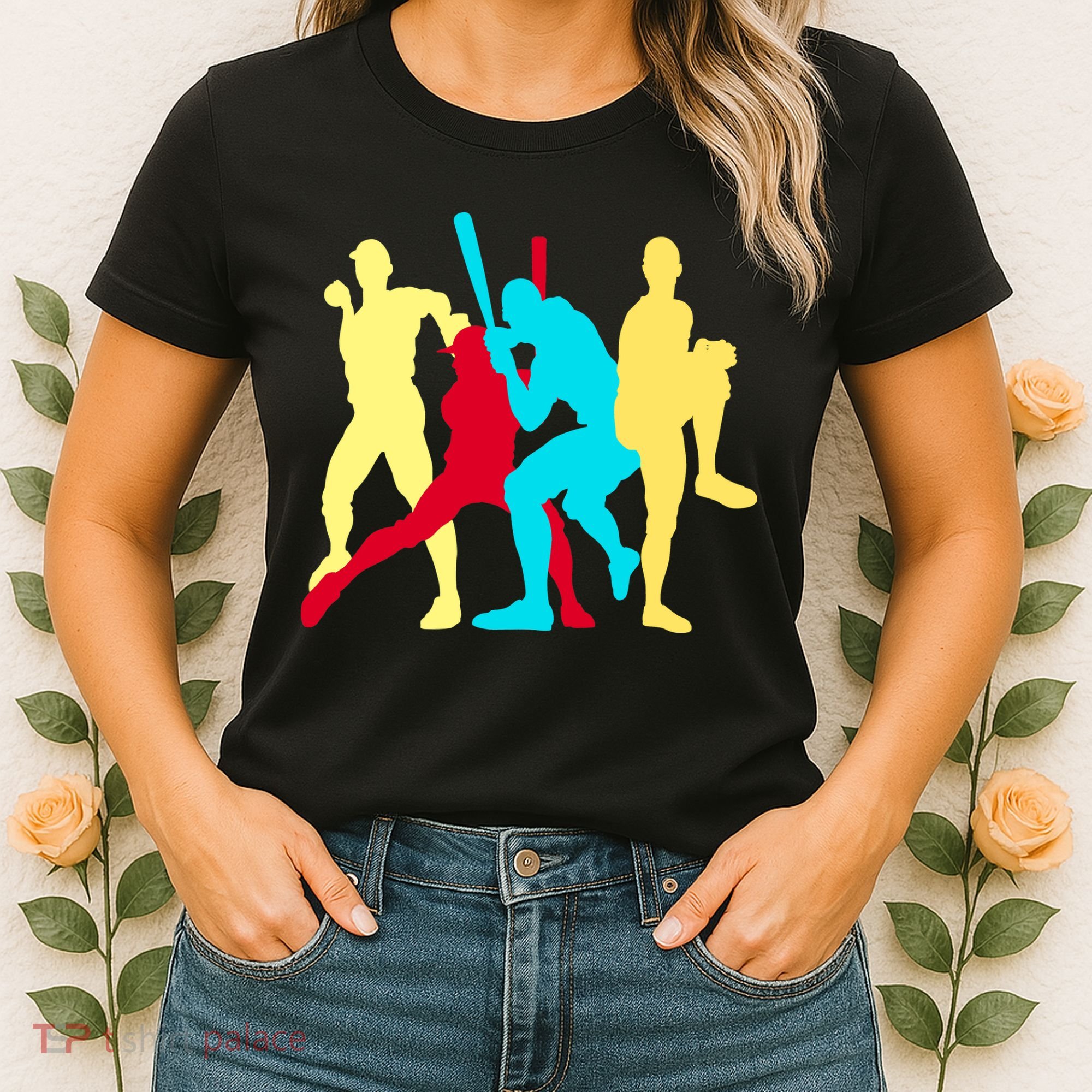 Retro Baseball Poses Women's T-Shirt