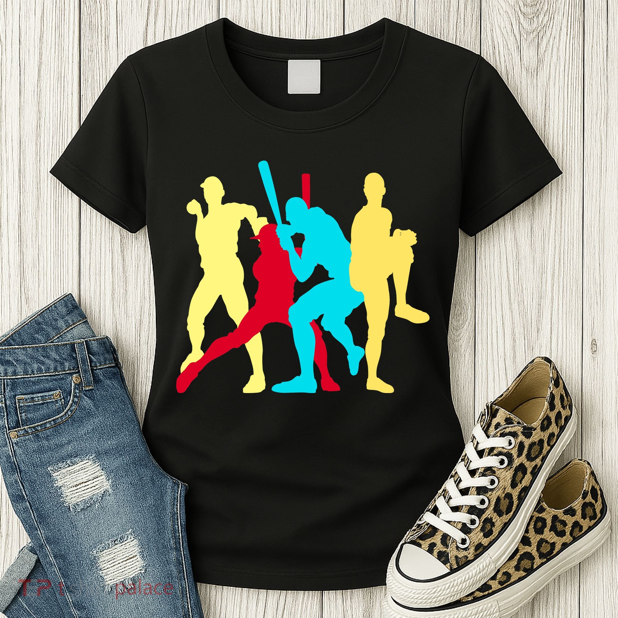 Retro Baseball Poses Women's T-Shirt