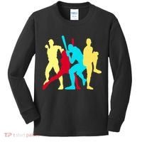 Retro Baseball Poses Kids Long Sleeve Shirt thumb 0