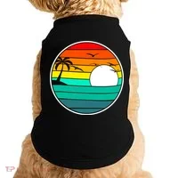 Retro Beach 80's Aesthetic  Doggie Tank thumb 0
