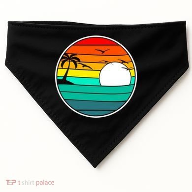 Retro Beach 80's Aesthetic  USA-Made Doggie Bandana