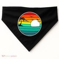 Retro Beach 80's Aesthetic  USA-Made Doggie Bandana thumb 0