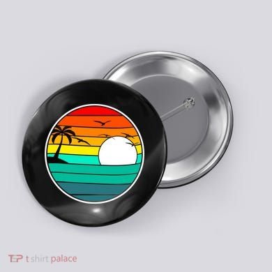 Retro Beach 80's Aesthetic  Button