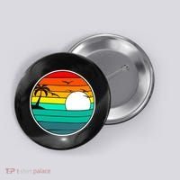 Retro Beach 80's Aesthetic  Button thumb 0