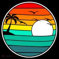 Retro Beach 80's Aesthetic  Button thumb 1
