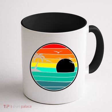 Retro Beach 80's Aesthetic  Coffee Mug back