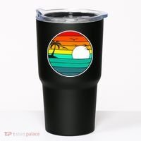 Retro Beach 80's Aesthetic  Tumbler thumb 0