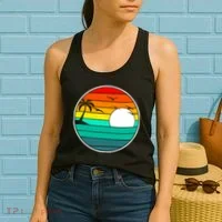 Retro Beach 80's Aesthetic  Women's Tank Top thumb 2