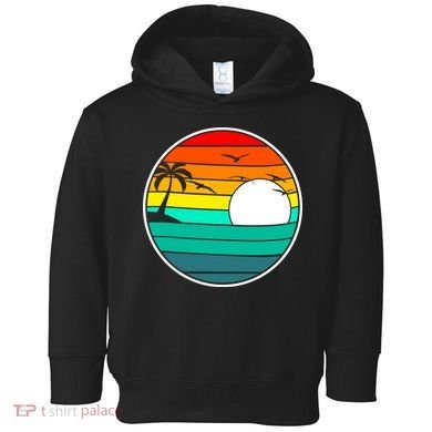 Retro Beach 80's Aesthetic  Toddler Hoodie