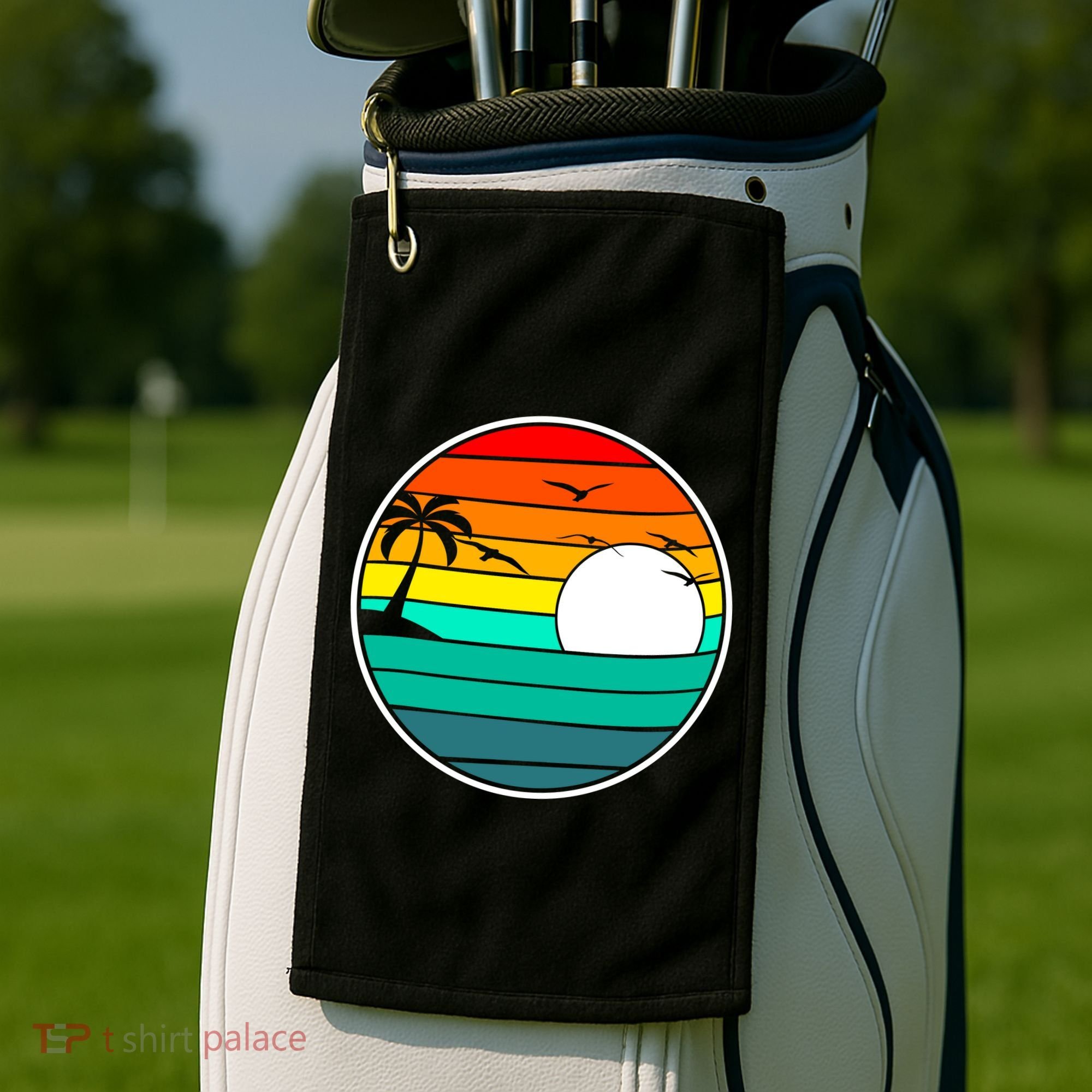 Retro Beach 80's Aesthetic  Golf Towel