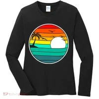 Retro Beach 80's Aesthetic  Women's Long Sleeve Shirt thumb 0