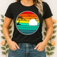 Retro Beach 80's Aesthetic  Women's T-Shirt thumb 2