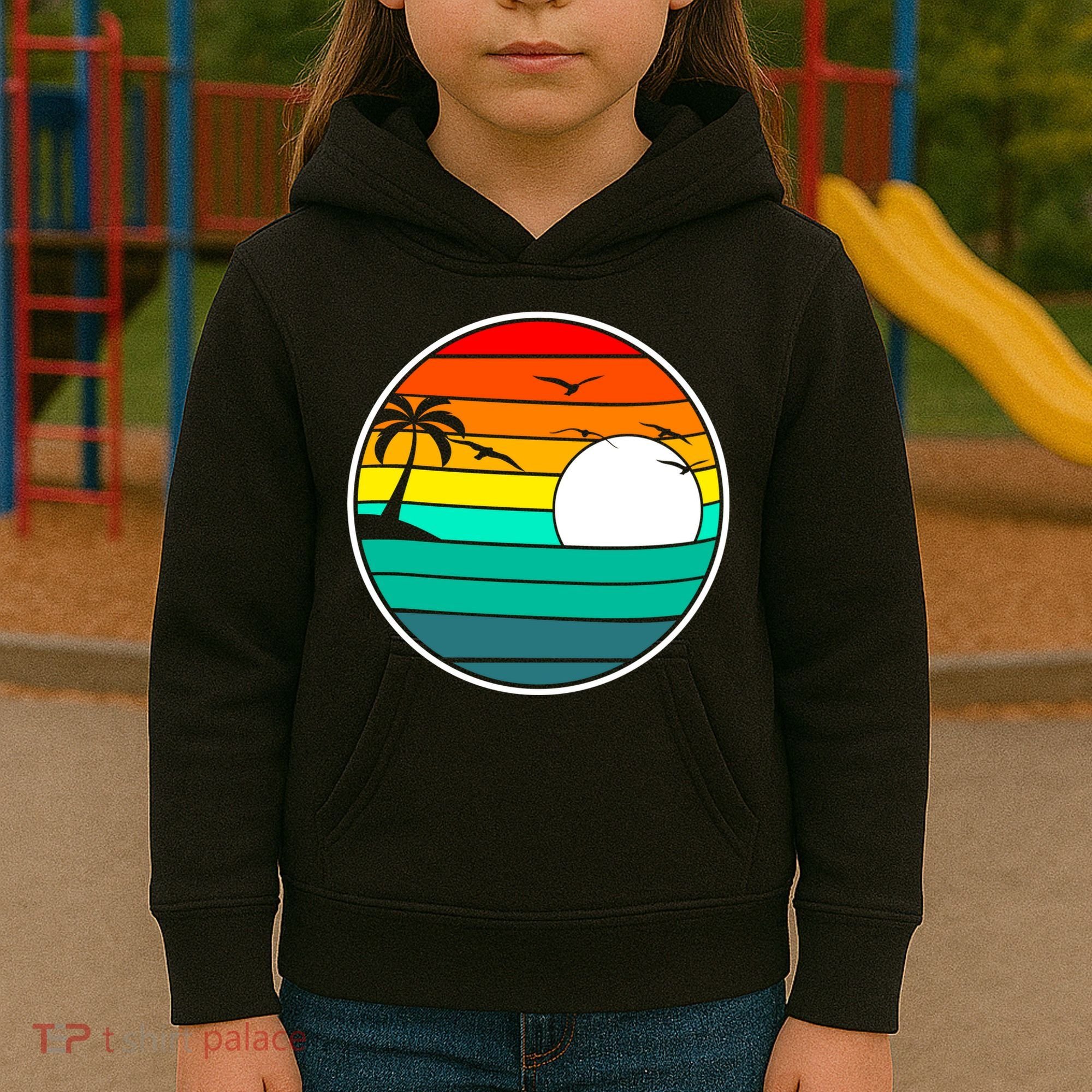 Retro Beach 80's Aesthetic  Kids Hoodie
