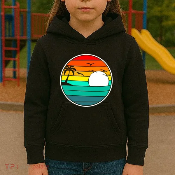 Retro Beach 80's Aesthetic  Kids Hoodie