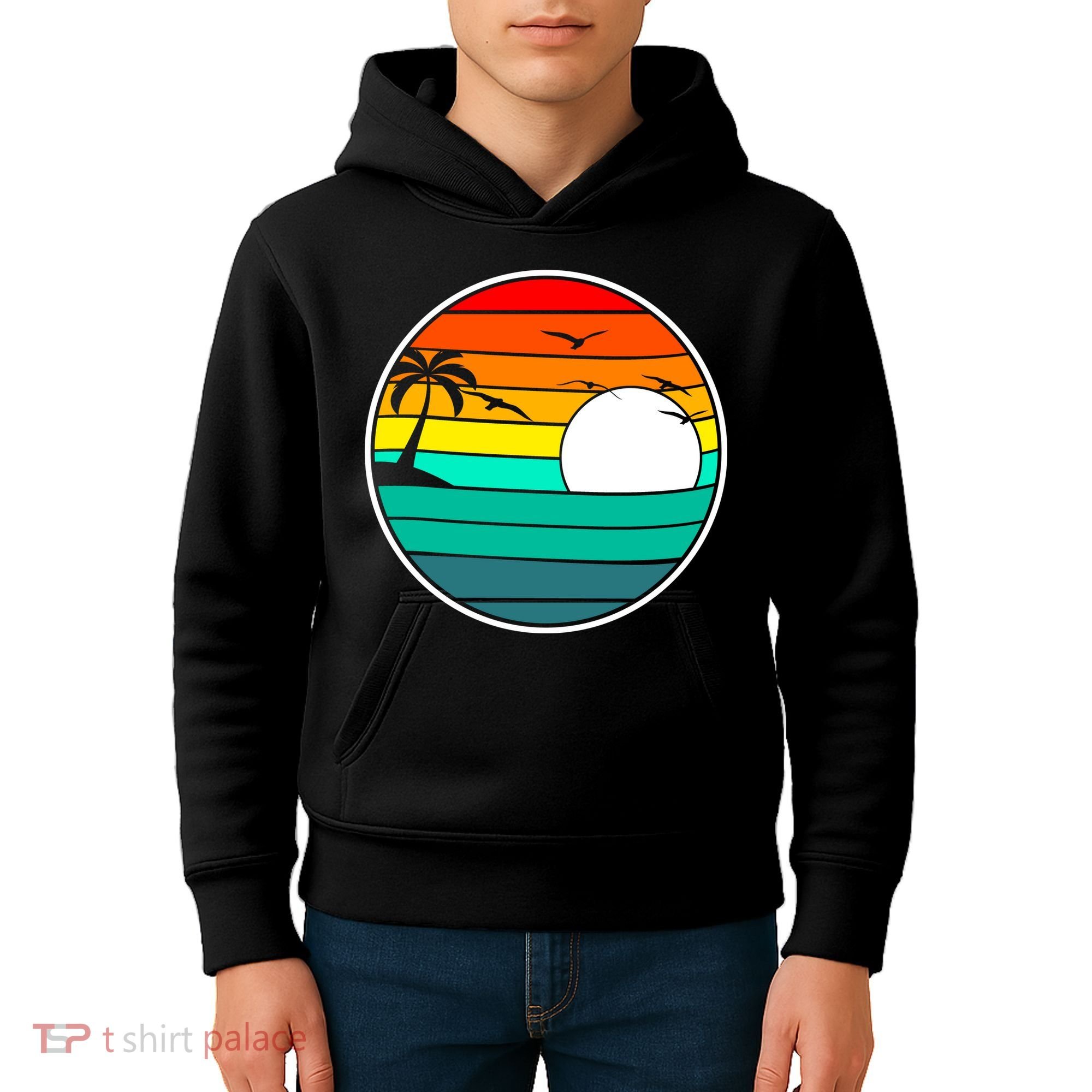 Retro Beach 80's Aesthetic  Kids Hoodie