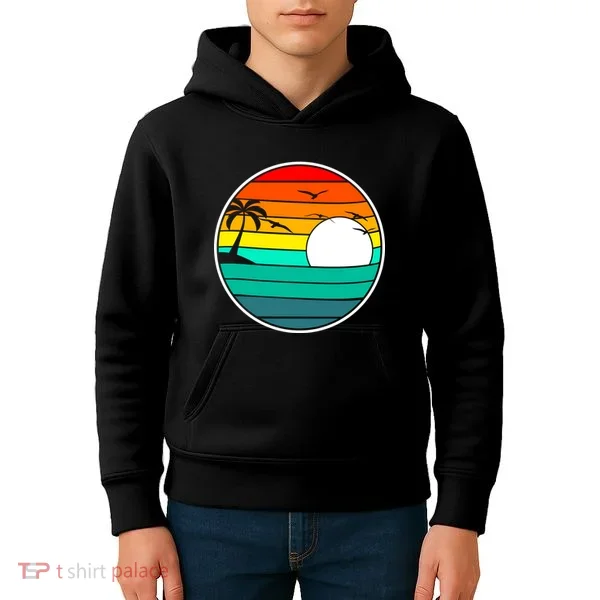 Retro Beach 80's Aesthetic  Kids Hoodie
