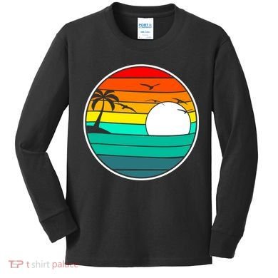 Retro Beach 80's Aesthetic  Kids Long Sleeve Shirt