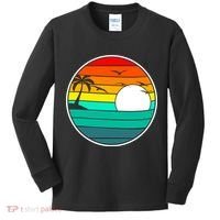 Retro Beach 80's Aesthetic  Kids Long Sleeve Shirt thumb 0