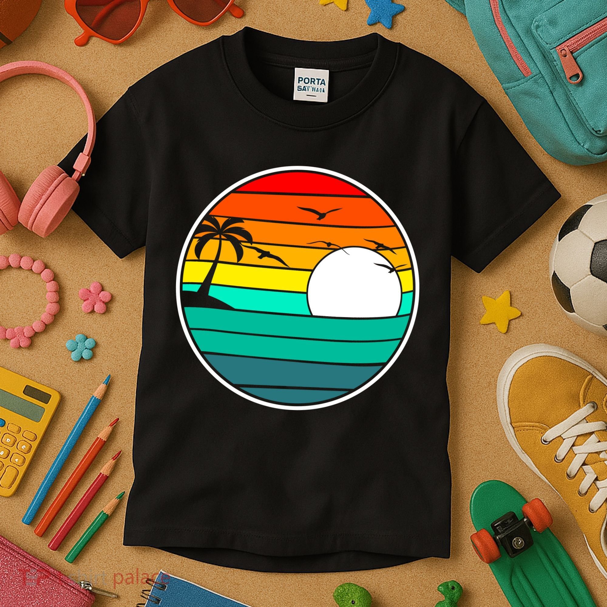 Retro Beach 80's Aesthetic  Kids T-Shirt