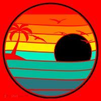 Retro Beach 80's Aesthetic  Santa Hat thumb 1