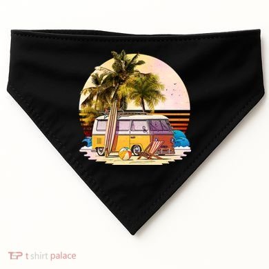 Retro Beach Hippie Van USA-Made Doggie Bandana