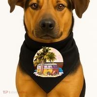 Retro Beach Hippie Van USA-Made Doggie Bandana thumb 1