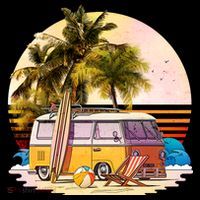 Retro Beach Hippie Van Backpack thumb 2