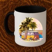 Retro Beach Hippie Van Coffee Mug thumb 2