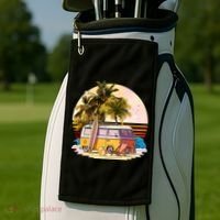Retro Beach Hippie Van Golf Towel thumb 2