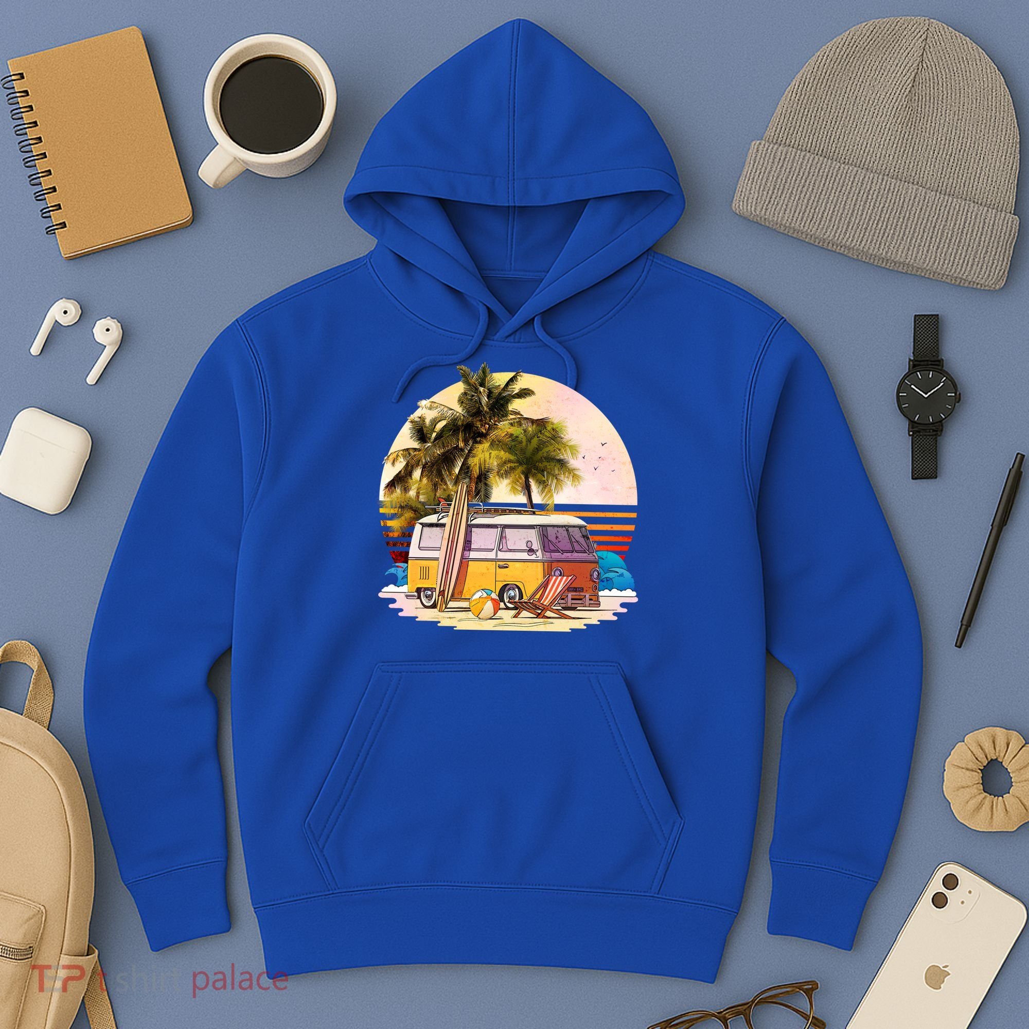 Retro Beach Hippie Van Hoodie