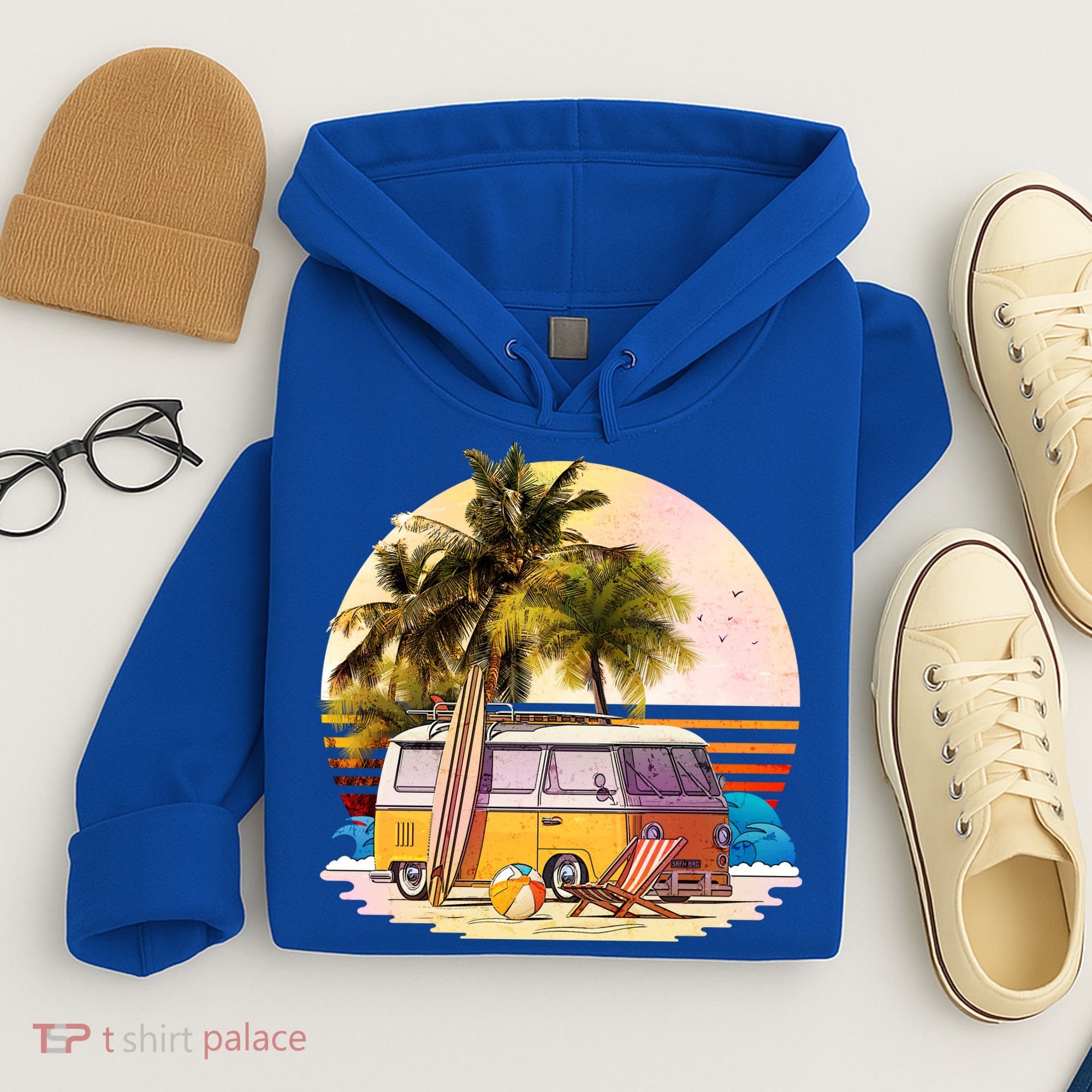 Retro Beach Hippie Van Hoodie