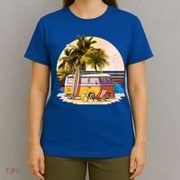 Retro Beach Hippie Van T-Shirt thumb 4