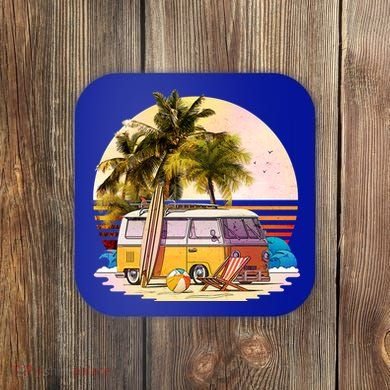 Retro Beach Hippie Van Coaster