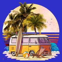 Retro Beach Hippie Van Mousepad thumb 1