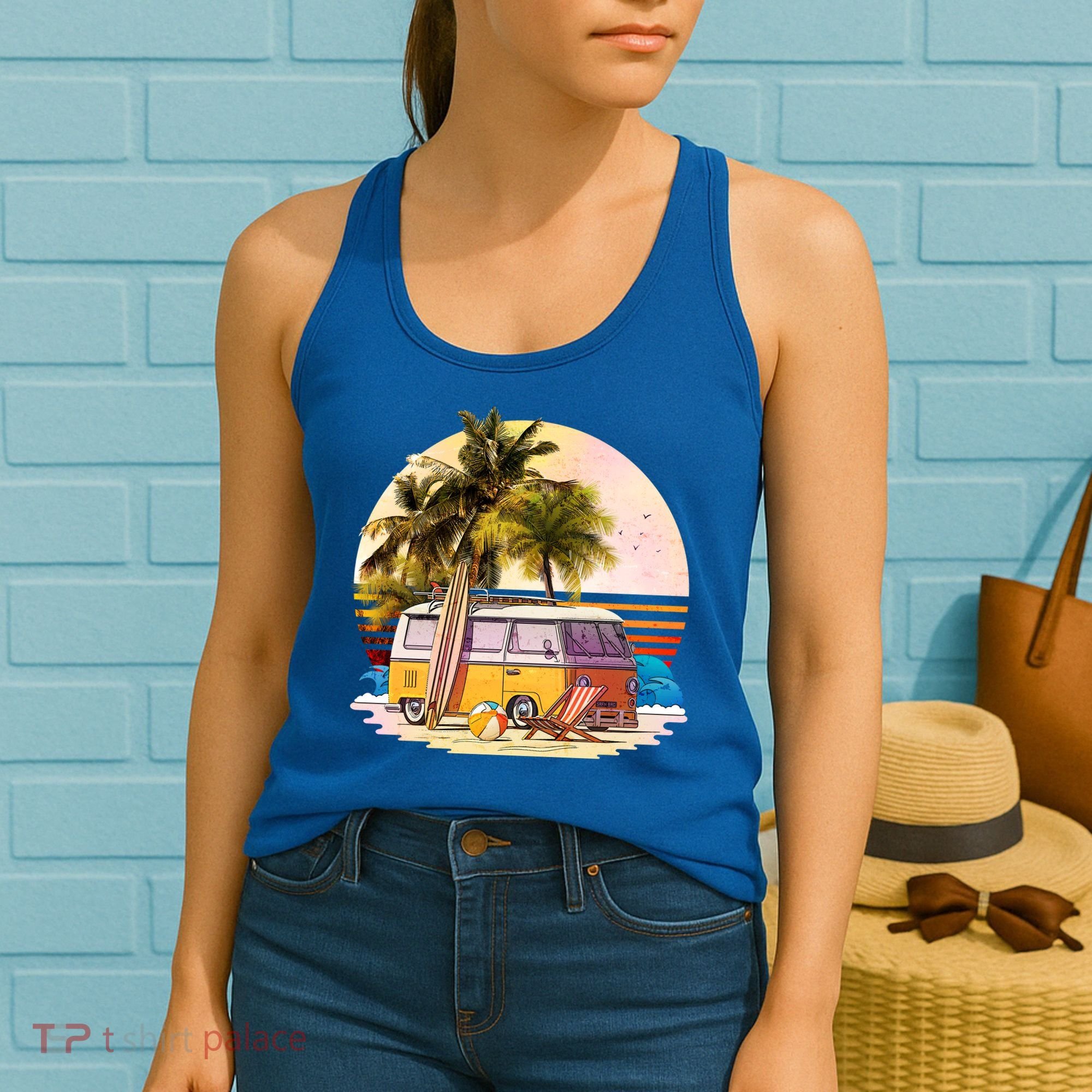 Retro Beach Hippie Van Women's Tank Top