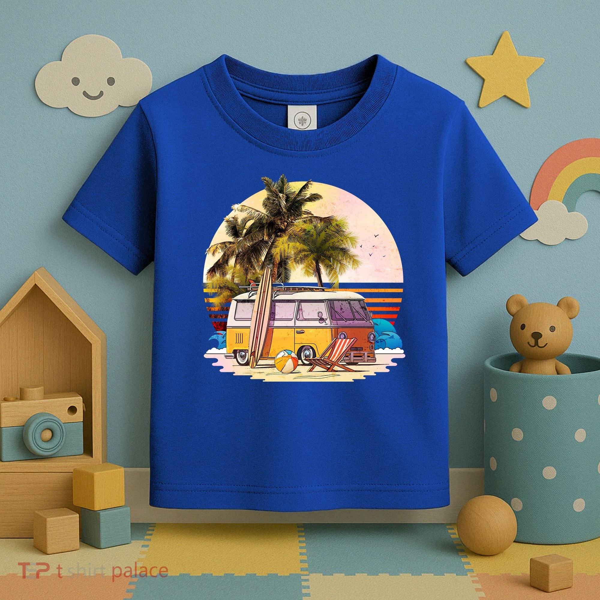 Retro Beach Hippie Van Toddler T-Shirt