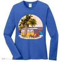 Retro Beach Hippie Van Women's Long Sleeve Shirt thumb 0