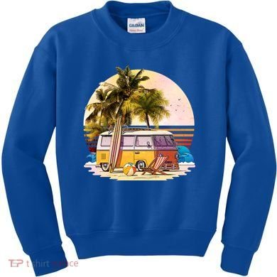 Retro Beach Hippie Van Kids Sweatshirt