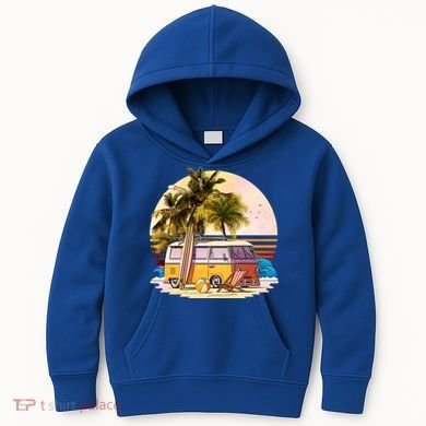 Retro Beach Hippie Van Kids Hoodie