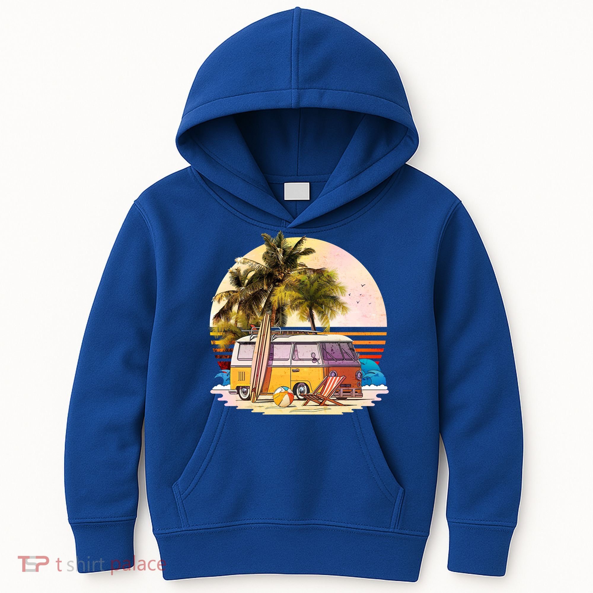 Retro Beach Hippie Van Kids Hoodie