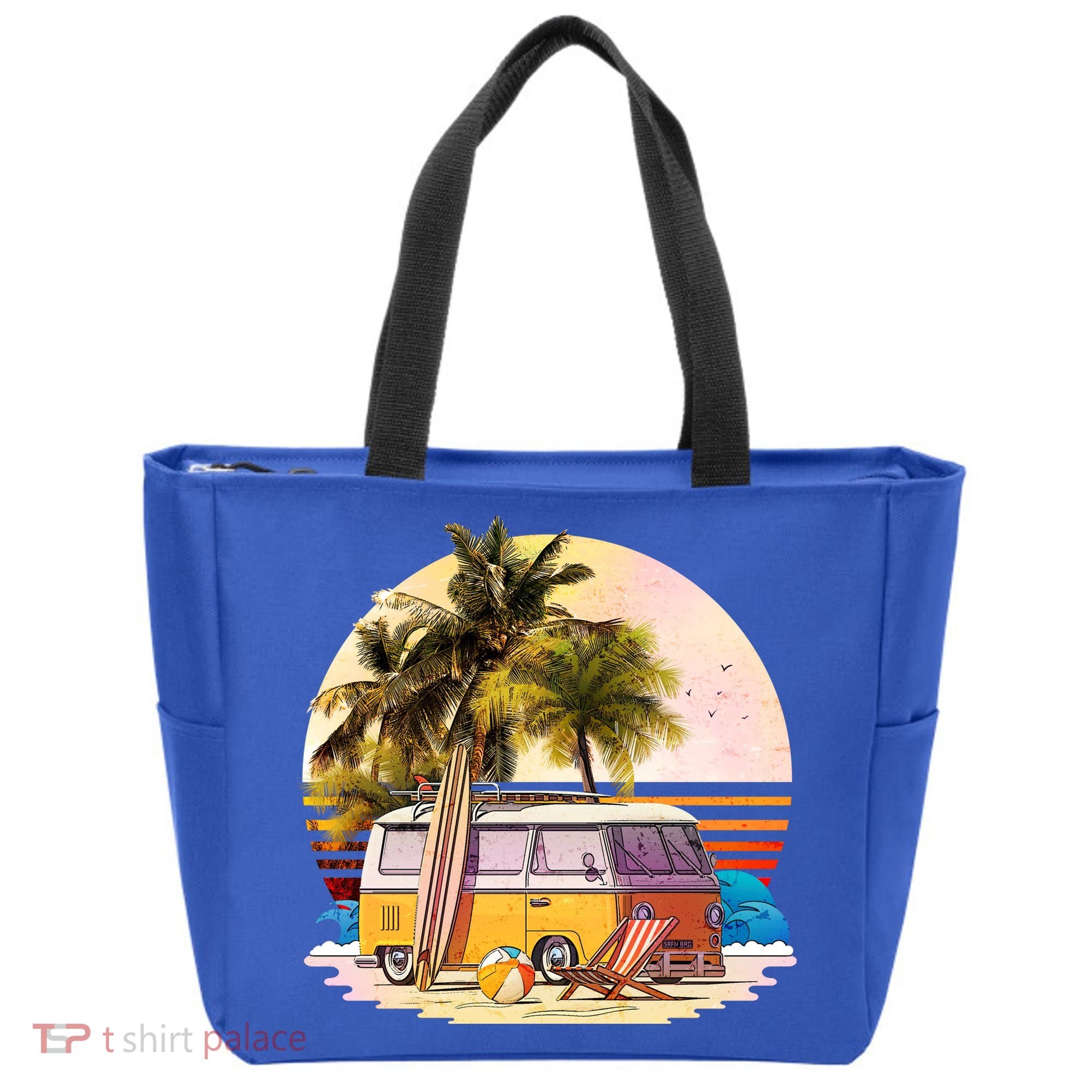 Retro Beach Hippie Van Tote Bag