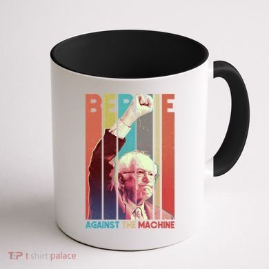 Retro Bernie Sanders Against The Machine Coffee Mug back