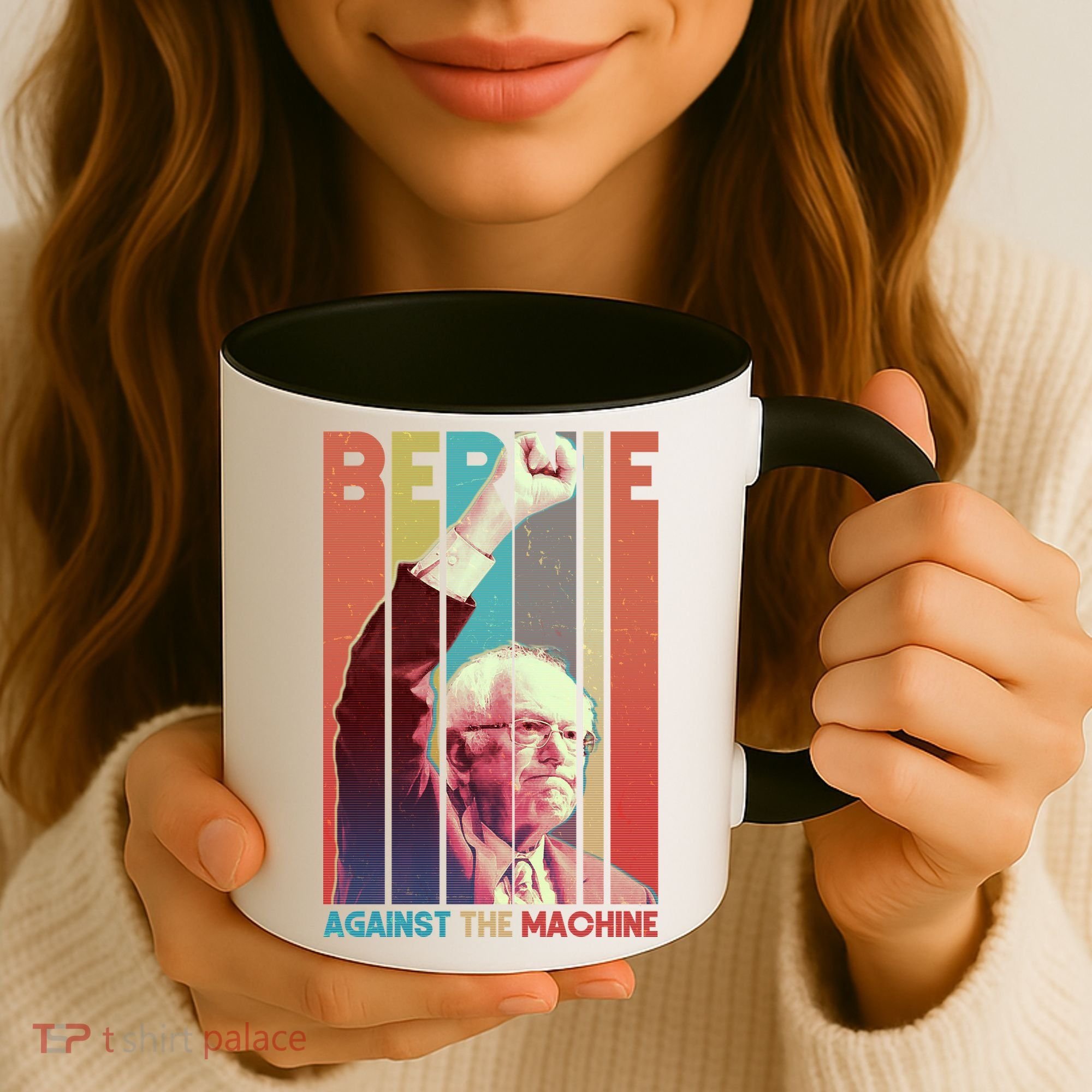 Retro Bernie Sanders Against The Machine Coffee Mug
