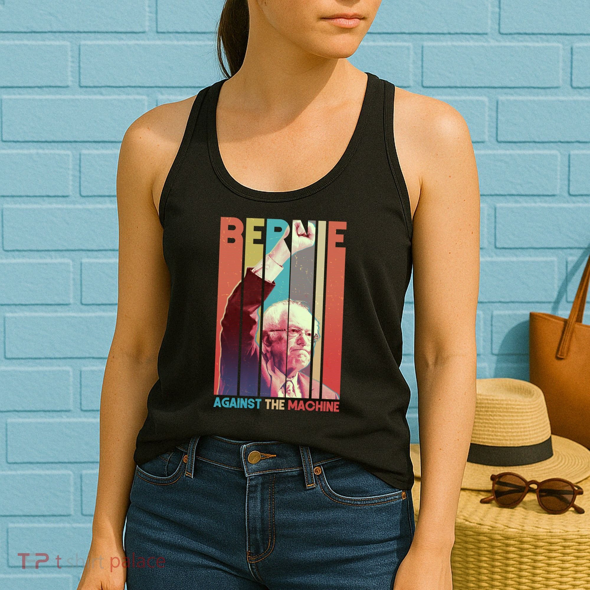 Retro Bernie Sanders Against The Machine Women's Tank Top